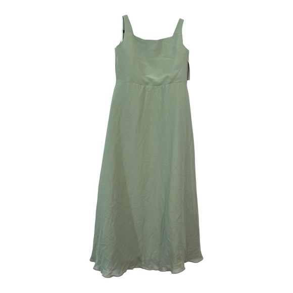 Girls Sage Green Flowy Squared Sweetheart Neck Dress Sz 16 NWT - Picture 1 of 5